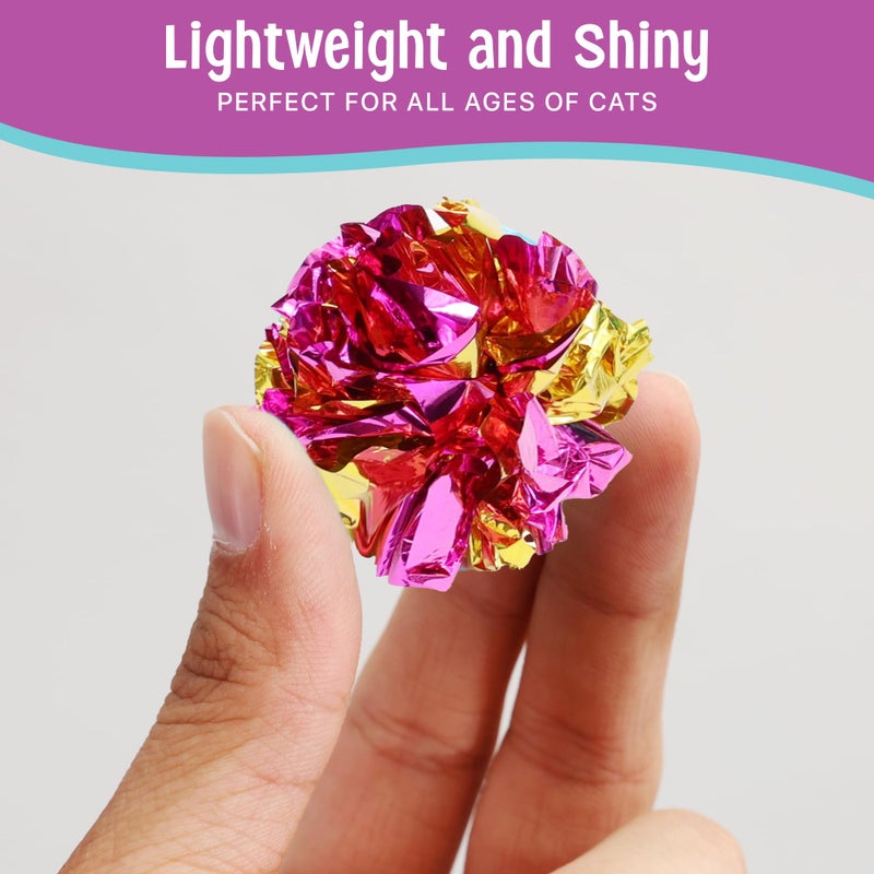 SPOT Mylar Balls Cat Toys - Fun, Crinkly Balls are Perfect for Swatting and Batting, Shiny and Colorful Toys to Entertain Cats and Kittens - Pack of Four 1.5" Balls, Assorted Colors - Image 5