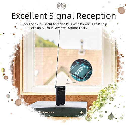 PRUNUS J-166 Portable Radio AM FM, Battery Operated Radio with Tuning Light, Back Clip, Excellent Reception, AM FM Radios Portable, Transistor Radios - Image 3