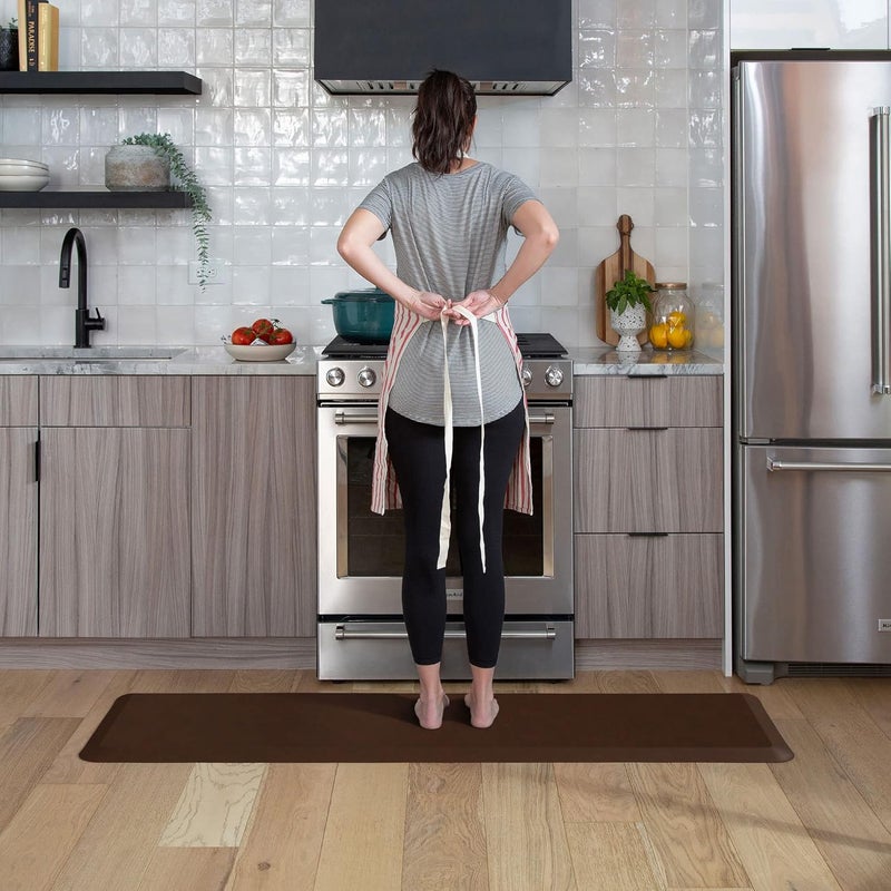 GelPro Anti Fatigue Nonslip Mat: Hard Floor Utility Mats for Garage, Patio and Kitchen - 20" x 72" x .5" - Leather Grain Truffle - Image 5