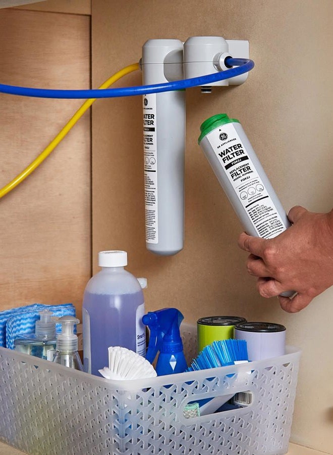 GE FQK2J Under Sink Water Filter Replacement | Dual Flow | NSF Certified: Reduces Sediment, Rust & Other Impurities from Water | Replace Every 6 Months for Best Results | 2 Water Filters - Image 2