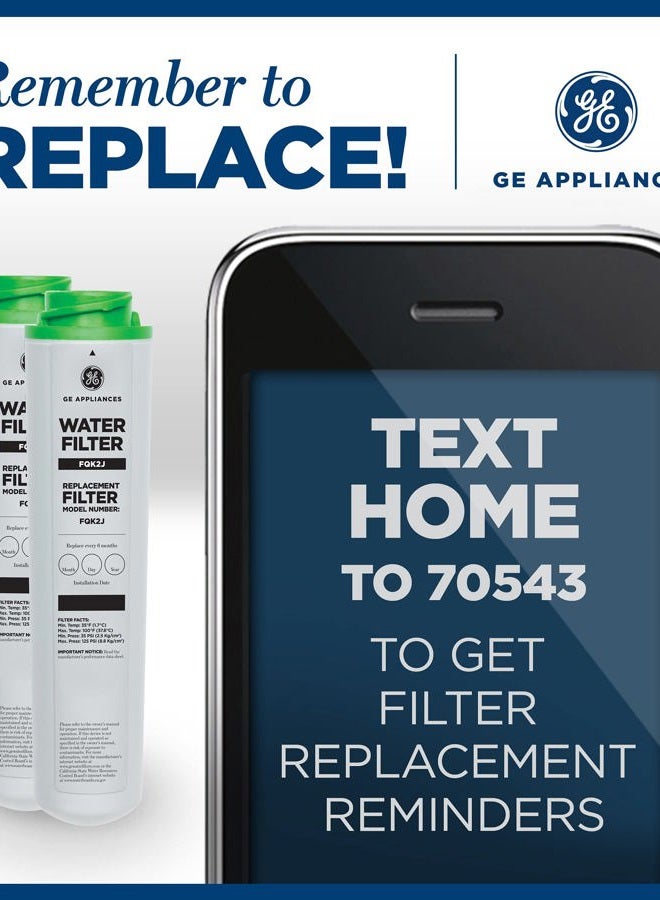 GE FQK2J Under Sink Water Filter Replacement | Dual Flow | NSF Certified: Reduces Sediment, Rust & Other Impurities from Water | Replace Every 6 Months for Best Results | 2 Water Filters - Image 4