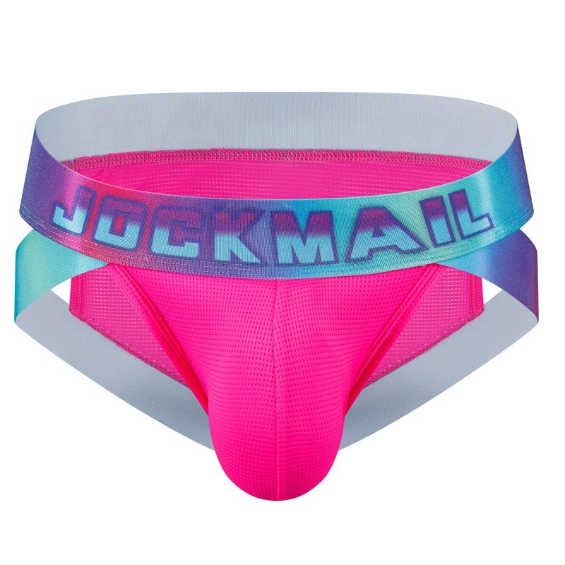 Jockmail New Ice Silk Men'S Underwear Cool Feeling Briefs Mesh Breathable Sports Hip Fitness - Image 1