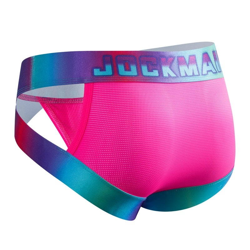 Jockmail New Ice Silk Men'S Underwear Cool Feeling Briefs Mesh Breathable Sports Hip Fitness - Image 2