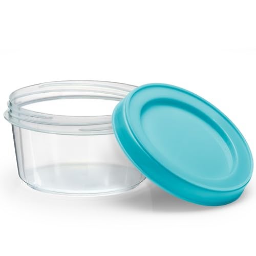 DecorRack 4 Pack - 7 oz Plastic Food Storage Containers with Screw Lids, BPA-Free, Reusable Stackable Jars for Portion Control, Snacks, Travel, Kitchen, Freezer, Art and Craft (Assorted Color) - Image 5