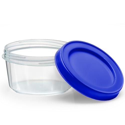 DecorRack 4 Pack - 7 oz Plastic Food Storage Containers with Screw Lids, BPA-Free, Reusable Stackable Jars for Portion Control, Snacks, Travel, Kitchen, Freezer, Art and Craft (Assorted Color) - Image 4