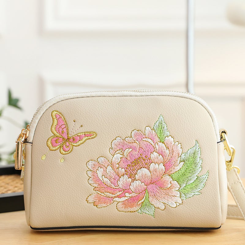 Embroidered Women'S Bag New Chinese Style Double Layer Mobile Phone Bag Women'S Shoulder Bag Fashionable Clutch Bag Crossbody Bag - Image 3
