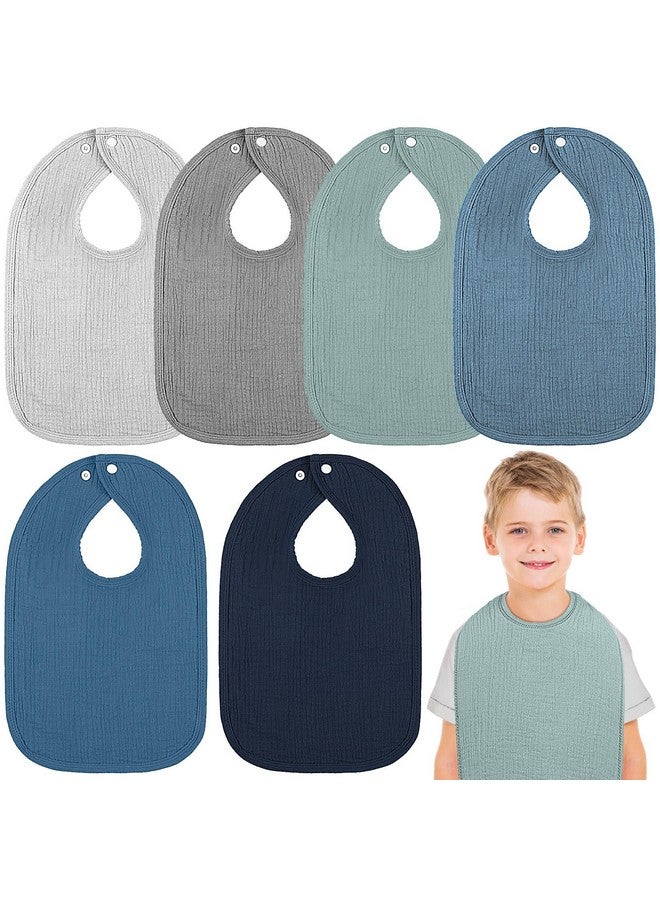 Toulite طقم 6 قطع من المرايل القطنية الكبيرة للأطفال من توليت للفتيات والفتيان، مرايل باندانا لامتصاص اللعاب، قابلة للتعديل، مثالية لتغذية الأطفال الرضع، هدية للمولود الجديد، 6 ألوان صلبة - Image 1