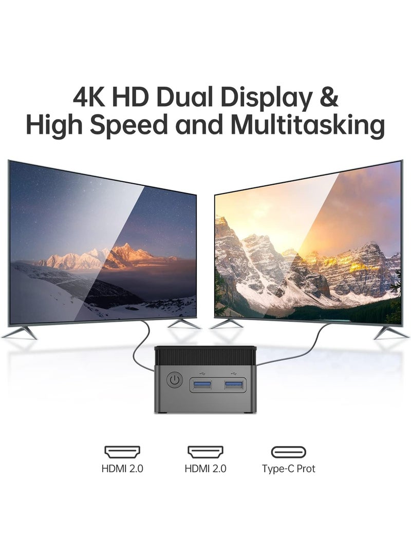 Generic Mini Desktop Computer – Windows 11, Intel Celeron N5105, 8GB DDR4 RAM, 256GB SSD, Dual HDMI, Wi-Fi 5, Bluetooth 4.2, USB 3.0, Gigabit Ethernet - Image 3