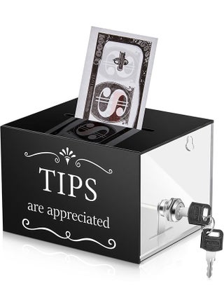 Tip Jars for Money 6 x 4 x 5 Inch Acrylic Tip Collection Box with Lock Donation Suggestion Box for Tip Storage Container Raffling Box for Bartender Bars, Musicians Restaurants Driver - pzsku/Z373B6FA1EE9C5FC750EAZ/45/1744616758/6cd095dd-ef35-4d37-b600-b8511e32bd12