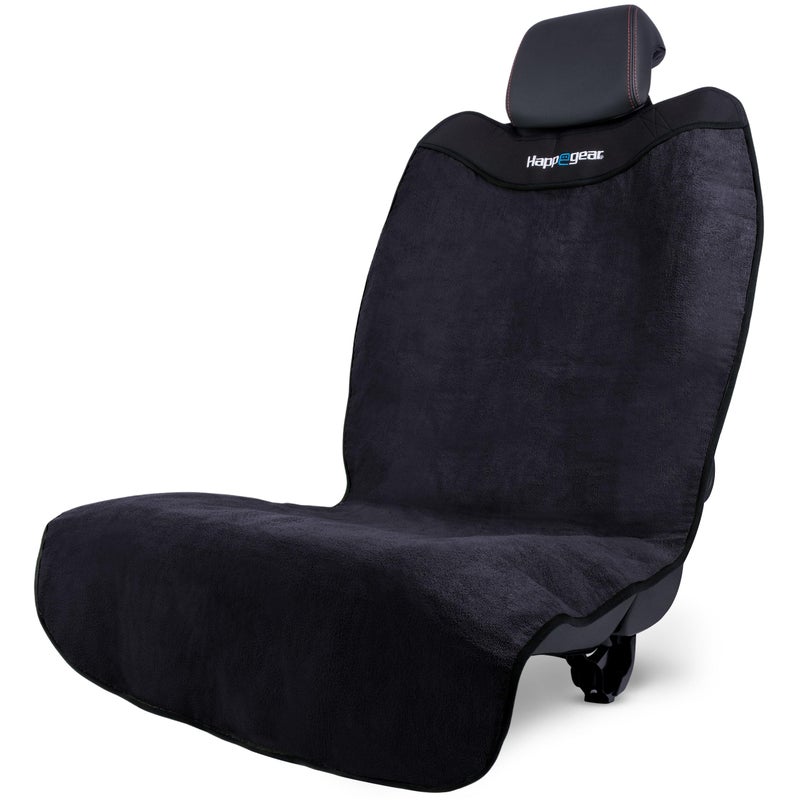 HAPPEGEAR Happeseat Waterproof Car Seat Cover & Protector â€“ Universal Fit Car Seat Towel Cover â€“ Non-Slip Backing, Easy Install & Storage, Machine Washable, Fits Front & Back, Black - Image 1