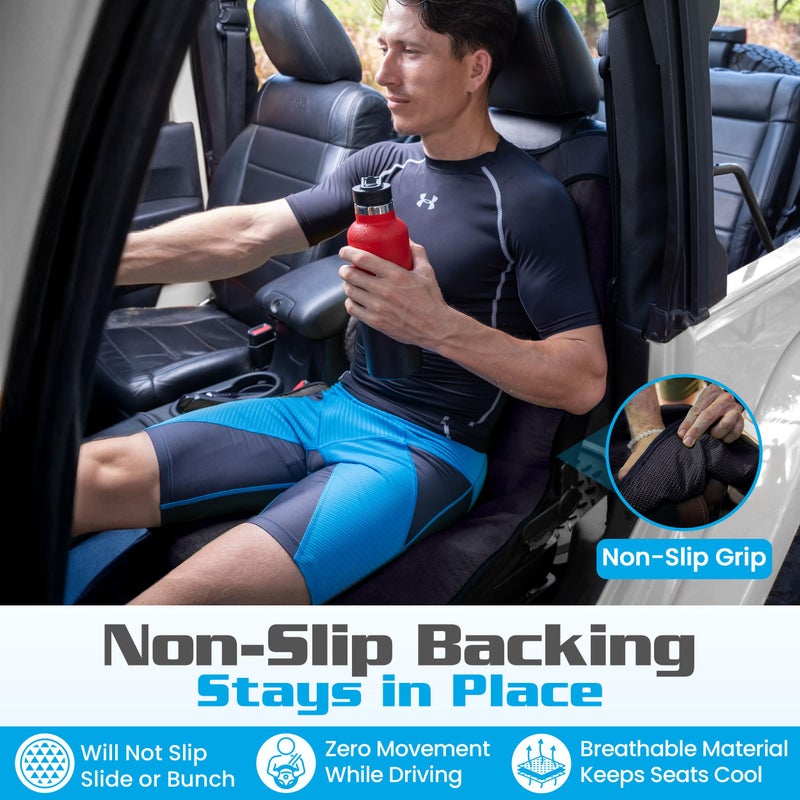 HAPPEGEAR Happeseat Waterproof Car Seat Cover & Protector â€“ Universal Fit Car Seat Towel Cover â€“ Non-Slip Backing, Easy Install & Storage, Machine Washable, Fits Front & Back, Black - Image 3