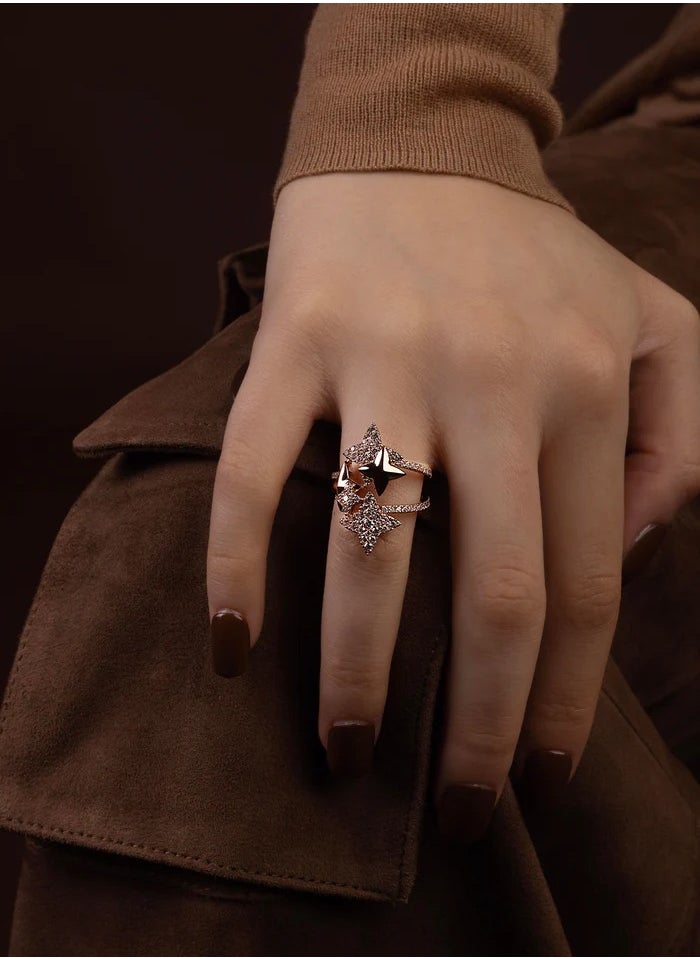 MONACO - APM Intertwined Météorites Rose Gold Ring - Image 1