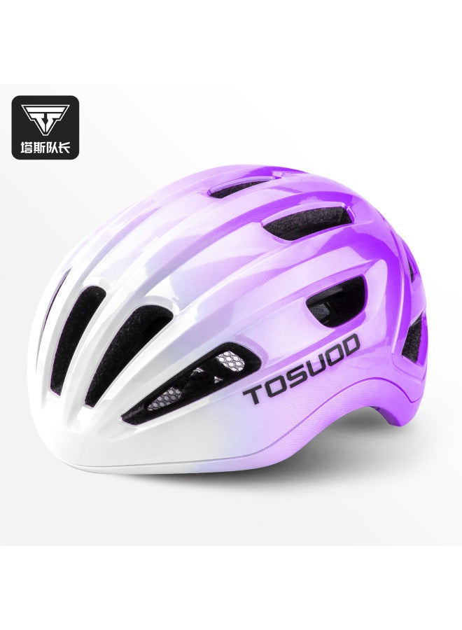 Haze Purple Captain Tas Cycling Helmet Women's One-piece Breathable Light Safety Helmet Road Bike Mountain Bike Cycling Equipment