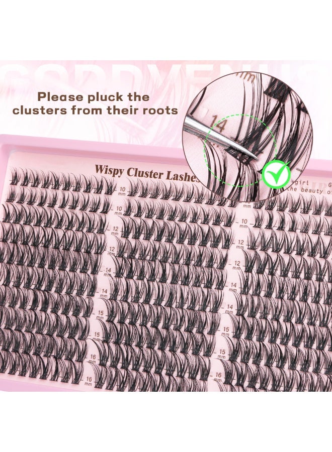 Noorly Lash Clusters Kit Wispy Eyelash Clusters Lashes Natural DIY Lash Extension Kit 10-16mm Cluster Eyelash Extensions Kit 300pcs C Curl Individual Lashes Cluster Eyelash - Image 5