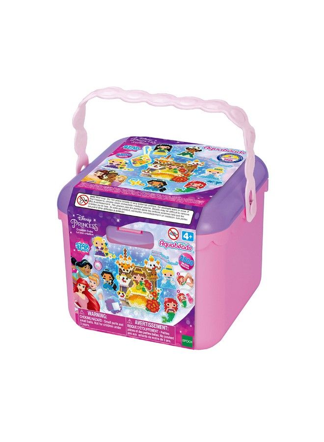 Aquabeads Disney Princess Creation Cube Complete Arts & Crafts Bead Kit For Children Over 2 500 Beads & Display Stand The Create Belle Ariel Tiana Rapunzel And More - Image 2