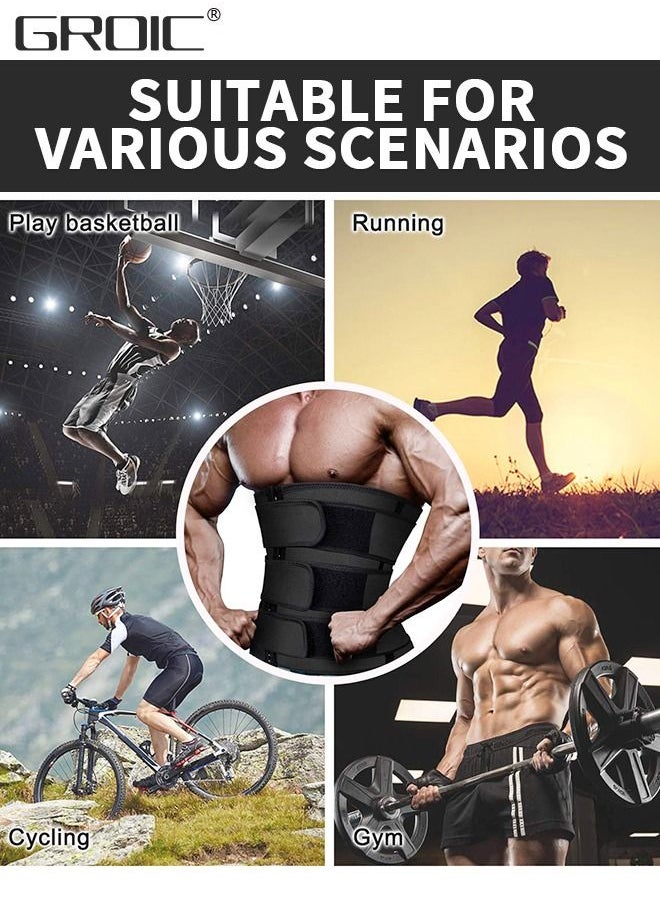 GROIC - Men's Waist Trainer Sauna Weight Loss Body Shaper Sweat Vest for Men with 3 Rows of Hooks and 3 Belt, Neoprene Sauna Waist Sauna Sweat Waist Trimmer Slimmer Belt Workout Girdle, XL - Image 1