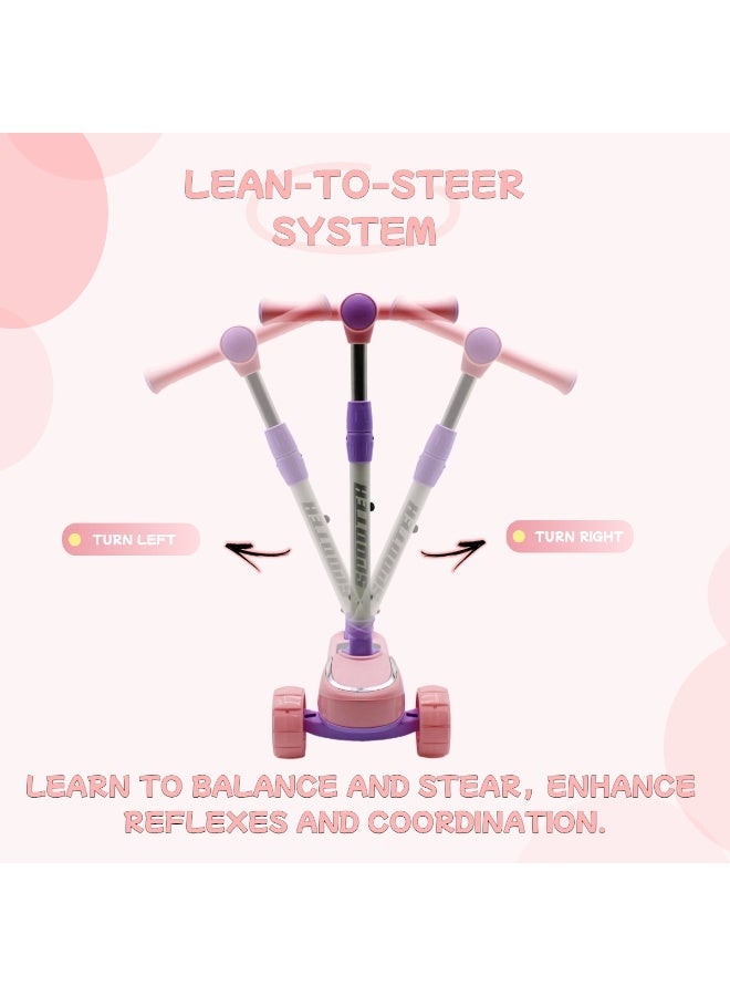 إيزي فيتشور سكوتر ركل قابل للطي من EASY FUTURE للأطفال من سن 3 إلى 8 سنوات: مقبض قابل لتعديل الارتفاع، عجلات LED، فرامل خلفية وموسيقى ممتعة، بما في ذلك مجموعة معدات الحماية - Image 3