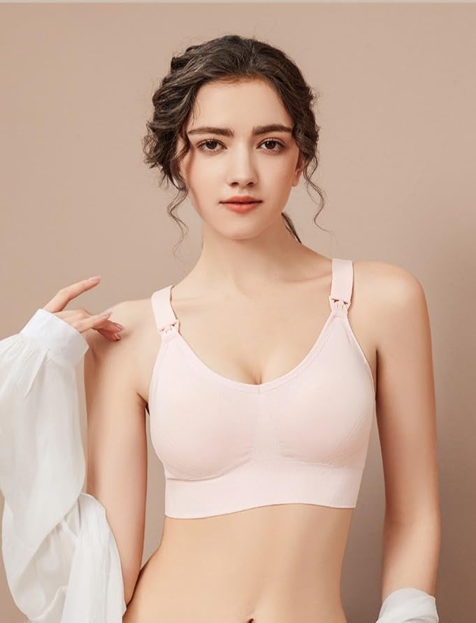 Celary Lightly Padded Maternity Feeding Bra for Women - Ultra Lightweight Soft Cotton - Image 2