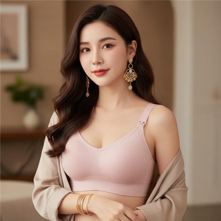Celary Lightly Padded Maternity Feeding Bra for Women - Ultra Lightweight Soft Cotton - Image 5