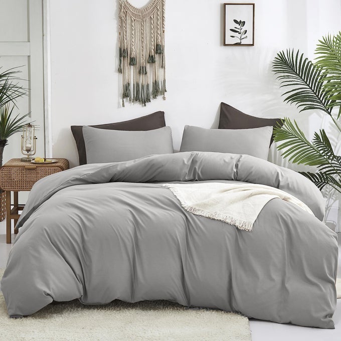 SILVER GREY COMFORTER SETS QUEEN LIGHT GREY BEDDING COMFORTER SET PLAIN GRAY BLANKET QUILTS SOFT BREATHABLE MODERN SILVER GRAY BEDDING SET FOR WOMEN MEN ADULTS TEENS