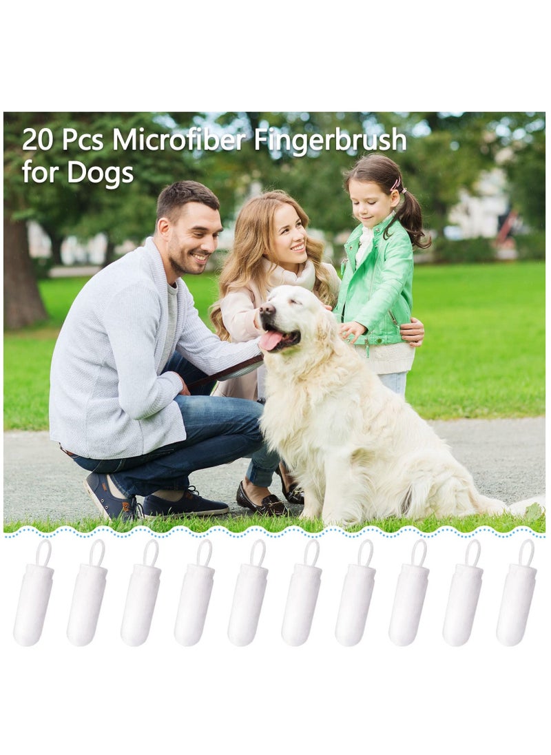 Dog Finger Toothbrush, 20 Pcs Microfiber Fingerbrush for Dogs Soft Finger Toothbrush Pet Dental Finger Brush for Dog Cat Teeth Cleaning Remove Plaque and Tartar - Image 3