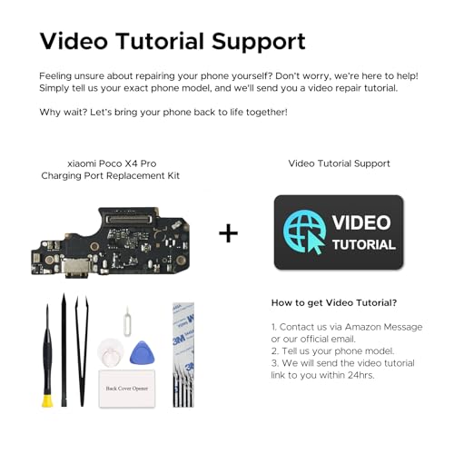 GREEN FUSION Charging Port Replacement Compatible with Xiaomi Poco X4 Pro, Includes Repair Tools - Image 4