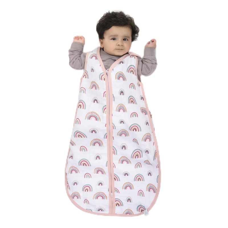 Theoni Cotton Mulsin Sleeping Bag/Sleeping Sack (0-6 Month, Santorini Sun) - Image 1