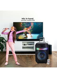 iCruze Carnival 30W Party Speaker with TWS 6 hours Playtime, 2200mAH with Microphone Bluetooth/AUX/USB/SD Card/FM Radio, Black  - Image 5