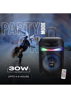 iCruze Carnival 30W Party Speaker with TWS 6 hours Playtime, 2200mAH with Microphone Bluetooth/AUX/USB/SD Card/FM Radio, Black  - Image 4