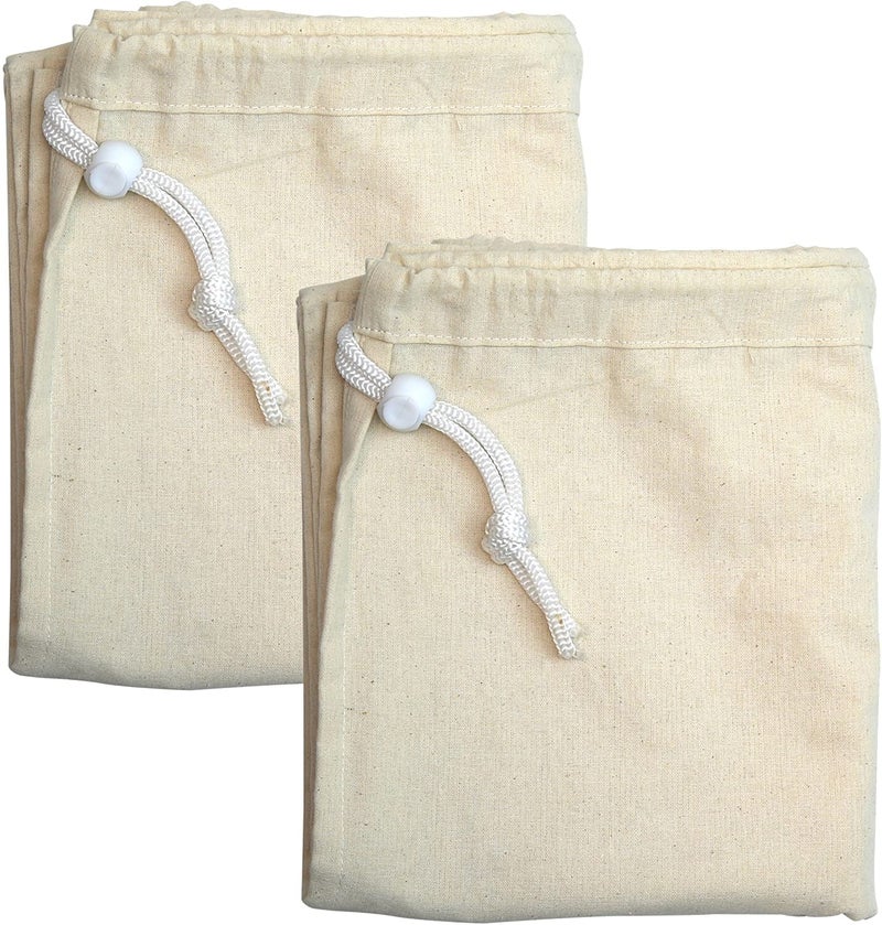INDIAN DECOR 91111 Laundry Bag Pack of 2 2 Pack Extra Large Natural Cotton Laundry Bag WhiteBeige28 x 36 - Image 2