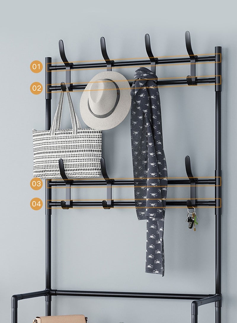 Arabest Cloak Rack with 5 Tier Shoe Rack Easy to Assemble Black 165*80*26CM - Image 3