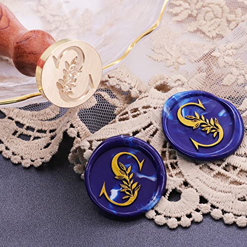 SWANGSA Initial Alphabet S Wax Seal Stamp, Vintage Elegant Botanical Leaves Letter Sealing Stamp for Wedding Party Invitation, Gift Wrap, Envelope, Christmas Thanksgiving Card (S) - Image 4