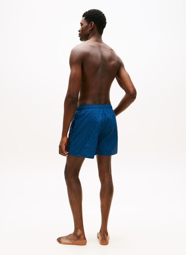 TOMMY HILFIGER Original Print Mid Length Swim Shorts - Image 2