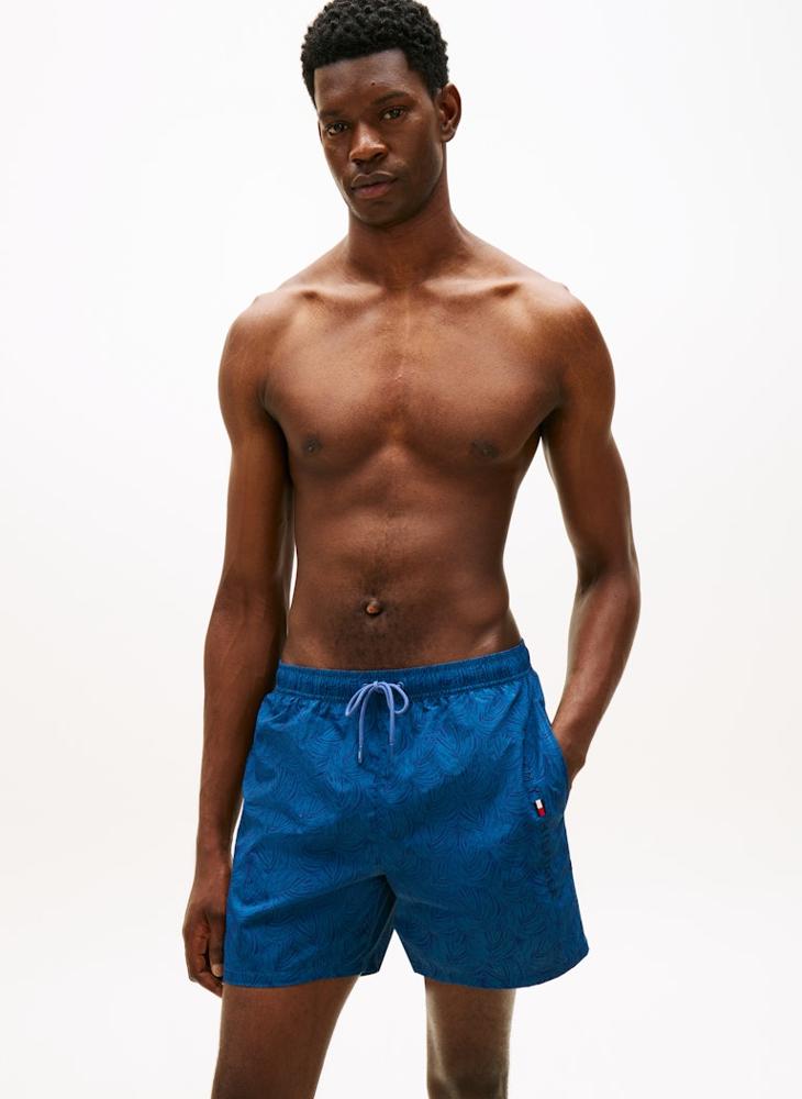 TOMMY HILFIGER Original Print Mid Length Swim Shorts - Image 1