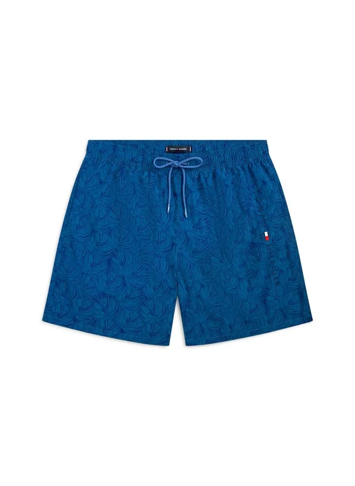 Tommy Hilfiger Palm Leaf Aegean Sea Original Print Mid Length Swim Shorts for Men | Best Price UAE