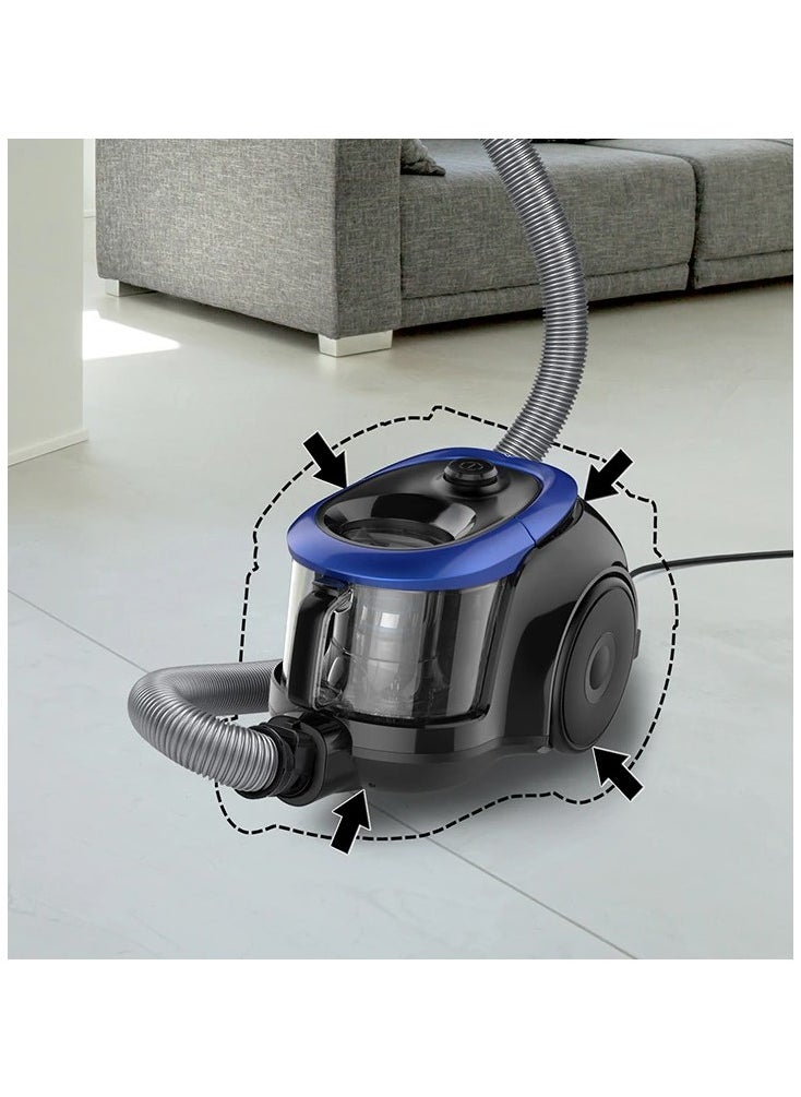 Canister Vacuum Cleaner With Cyclone Force Technology Powerful Suction Efficient Dust Separation And Compact Design For Home Cleaning