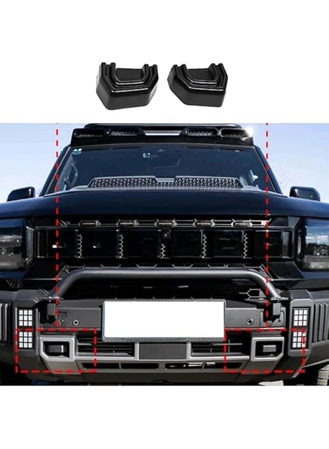 Topleo Matte Black Roof Travel Rack, Luggage Decorative Strip Frame, Hub Caps, Wheel Side Screws, Wheel Bolt Covers, Front Bumper Hooks Covers, Compatible with Jetour T2 2023, 2024 (Black72PCS)  - Image 2