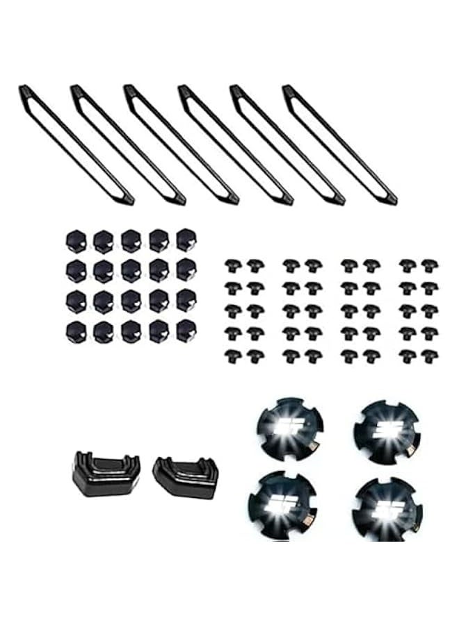 Topleo Matte Black Roof Travel Rack, Luggage Decorative Strip Frame, Hub Caps, Wheel Side Screws, Wheel Bolt Covers, Front Bumper Hooks Covers, Compatible with Jetour T2 2023, 2024 (Black72PCS)  - Image 1