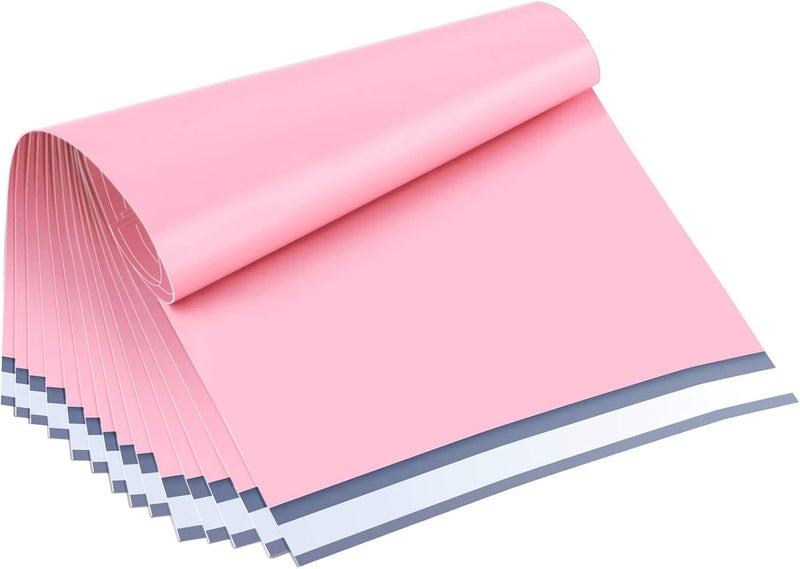 UCGOU Poly Mailers 12x15.5 Inch Light Pink 100 Pack Medium Shipping Bags #5 Strong Thick Mailing Envelopes Self Sealing Adhesive Waterproof and Tear Proof Boutique Packaging Postal for Clothing - Image 1