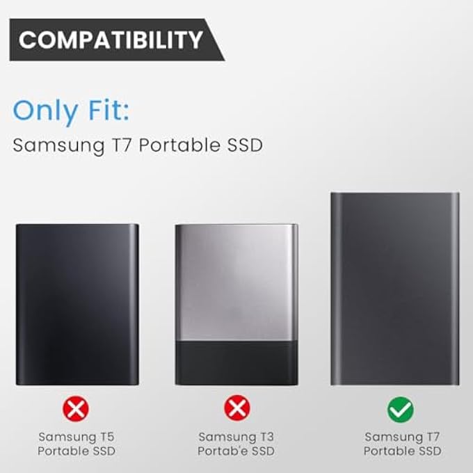 rayihni ® SILICONE SLEEVE FOR SAMSUNG T7 PORTABLE SSD CASE FOR SAMSUNG T7 TOUCH, SILICONE PROTECTIVE SLEEVE SSD PORTABLE BAG FOR SOLID STATE DRIVE ANTI-SCRATCHES CARRYING CASE FOR SAMSUNG T7 TOUCH - Image 2