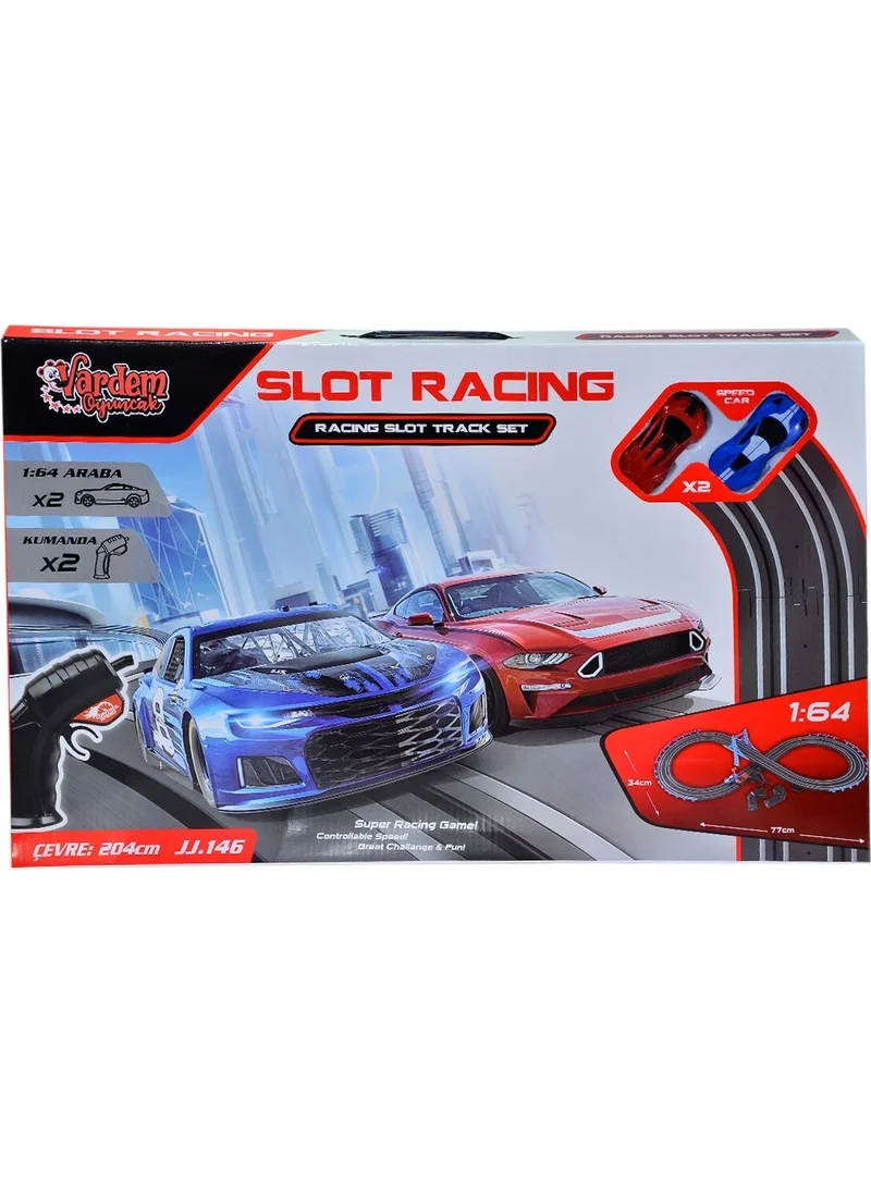 Vardem Oyuncak Vardem Toy Jj 146-1 Battery Powered 2 Vehicle Racing Set 204 cm 1:64