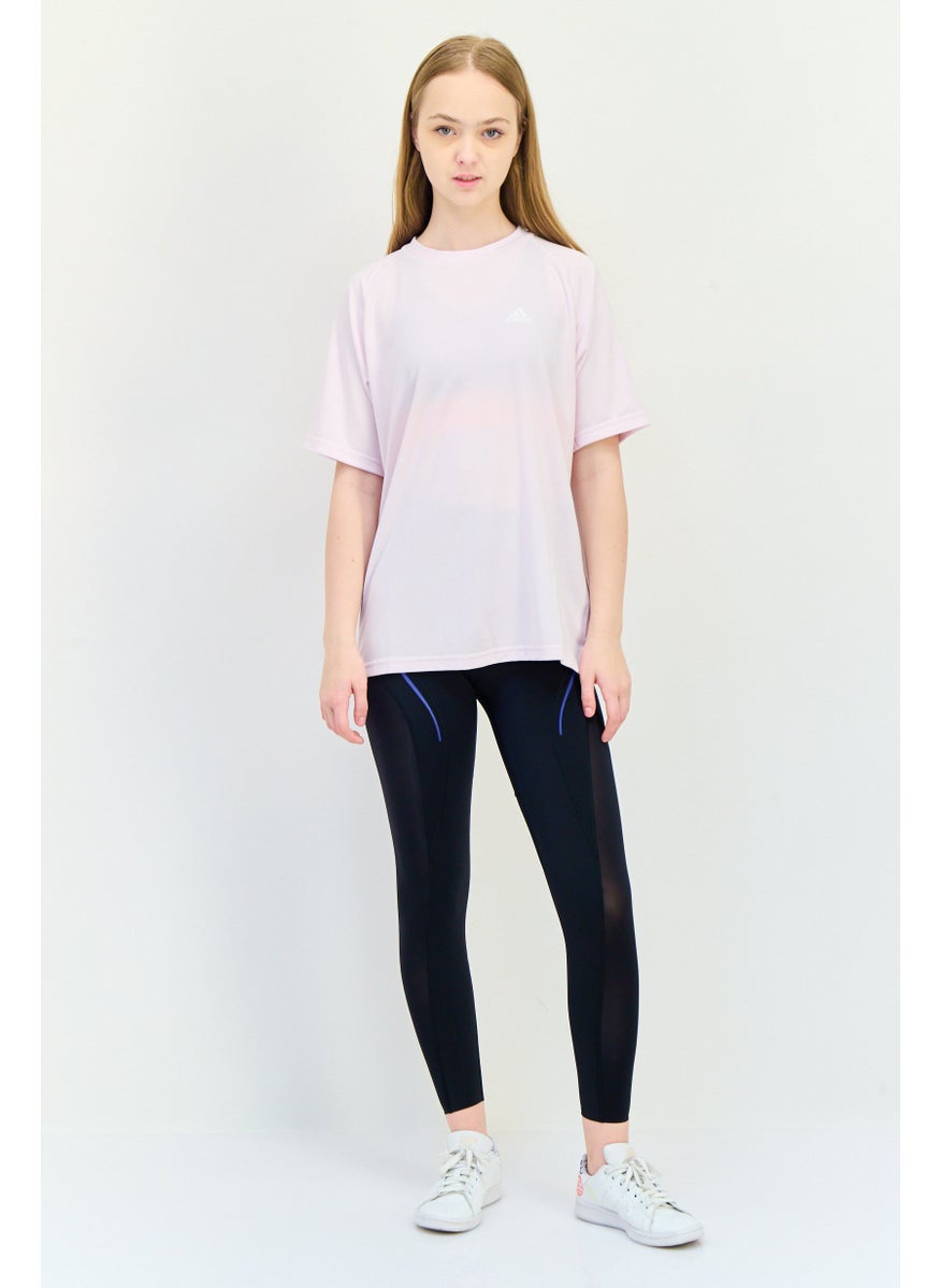 Adidas Women Sportswear Fit Short Sleeves Training T-Shirt, Pink  - Image 2