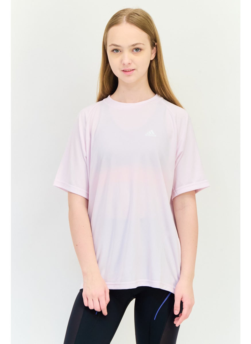 Adidas Women Sportswear Fit Short Sleeves Training T-Shirt, Pink  - Image 1