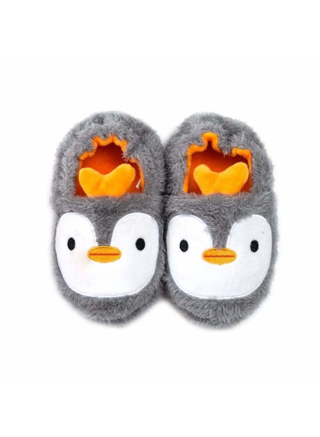 Csfry Toddler Girls' Premium Soft Plush Penguin Slippers Orange - Image 1