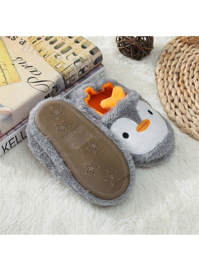 Csfry Toddler Girls' Premium Soft Plush Penguin Slippers Orange - Image 3