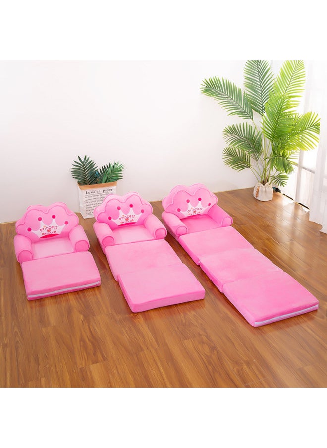 Generic - Children's Multi-layer Folding Plush Cartoon Sofa Removable And Washable Kindergarten Reading Area Cute Tatami-Color:Pink Monkey-Height:Four Layers (50*150cm) - Image 1