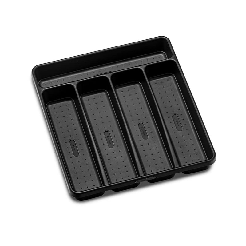 madesmart Premium Antimicrobial Classic Small Silverware Tray Soft Grip NonSlip Kitchen Drawer 5 Compartments MultiPurpose Home Organization EPA Certified Carbon