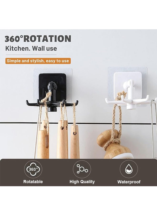 Generic - 4Pcs Kitchen Swivel Hook, Wall Rotary Hook, Swivel Folding Under Cabinet Kitchen Utensil Hooks, 360° Rotating Hanging Rack for Kitchen Utensils, Bathroom Towels, Entryway Key - Image 1