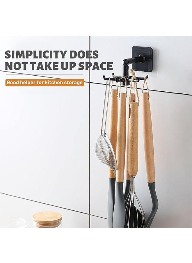 Generic - 4Pcs Kitchen Swivel Hook, Wall Rotary Hook, Swivel Folding Under Cabinet Kitchen Utensil Hooks, 360° Rotating Hanging Rack for Kitchen Utensils, Bathroom Towels, Entryway Key - Image 1