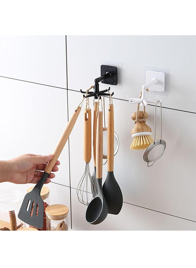 Generic - 4Pcs Kitchen Swivel Hook, Wall Rotary Hook, Swivel Folding Under Cabinet Kitchen Utensil Hooks, 360° Rotating Hanging Rack for Kitchen Utensils, Bathroom Towels, Entryway Key - Image 1